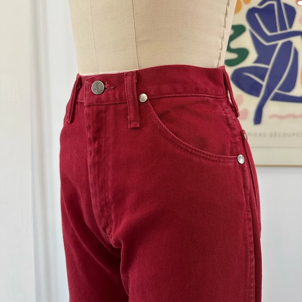 Vintage Wrangler Straight Leg Jeans in Deep Red - Picture 8 of 16